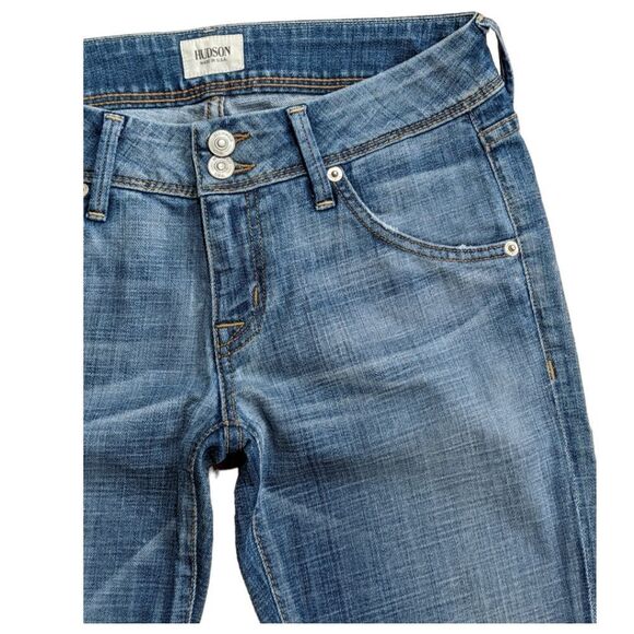 Hudson USA Women's Button Front Low Rise Flare Skinny Jeans Size 27 Style W176 - Picture 3 of 10